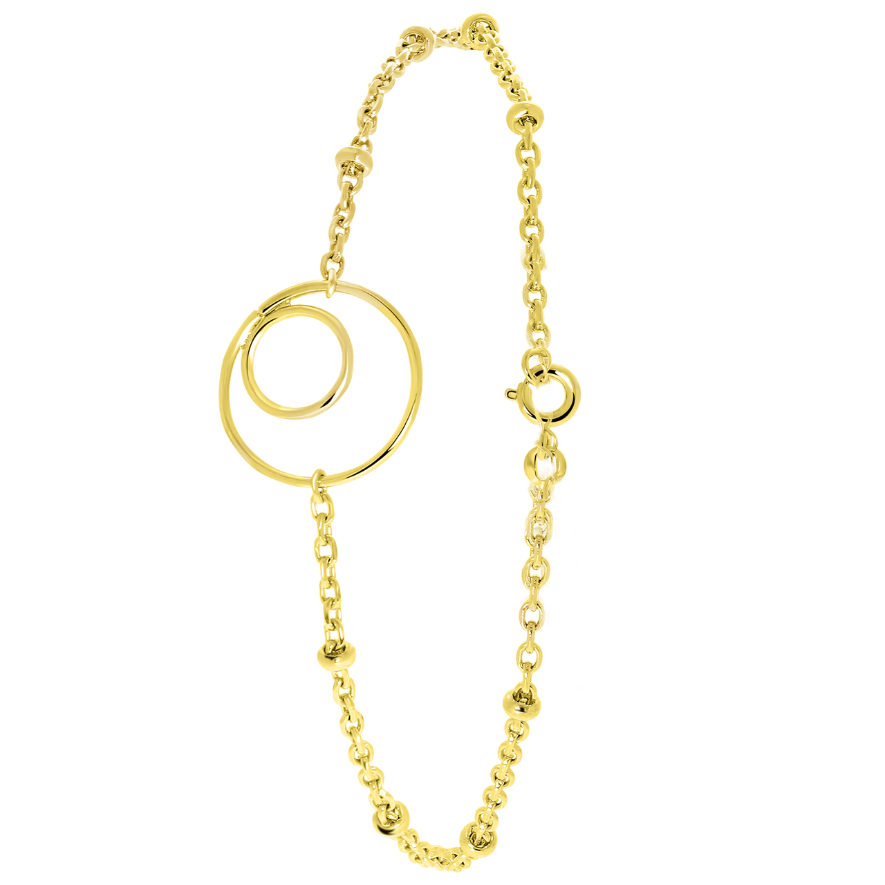 Goldplated fantasiearmband met hanger voor dames