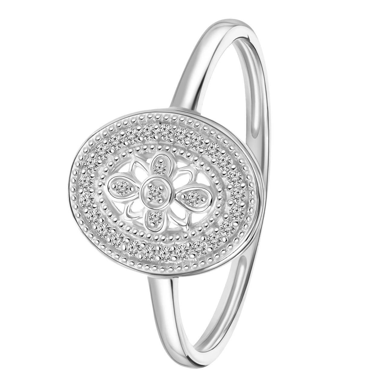 Ring aus 585 Weißgold mit 30 Diamanten (0,07 ct)
