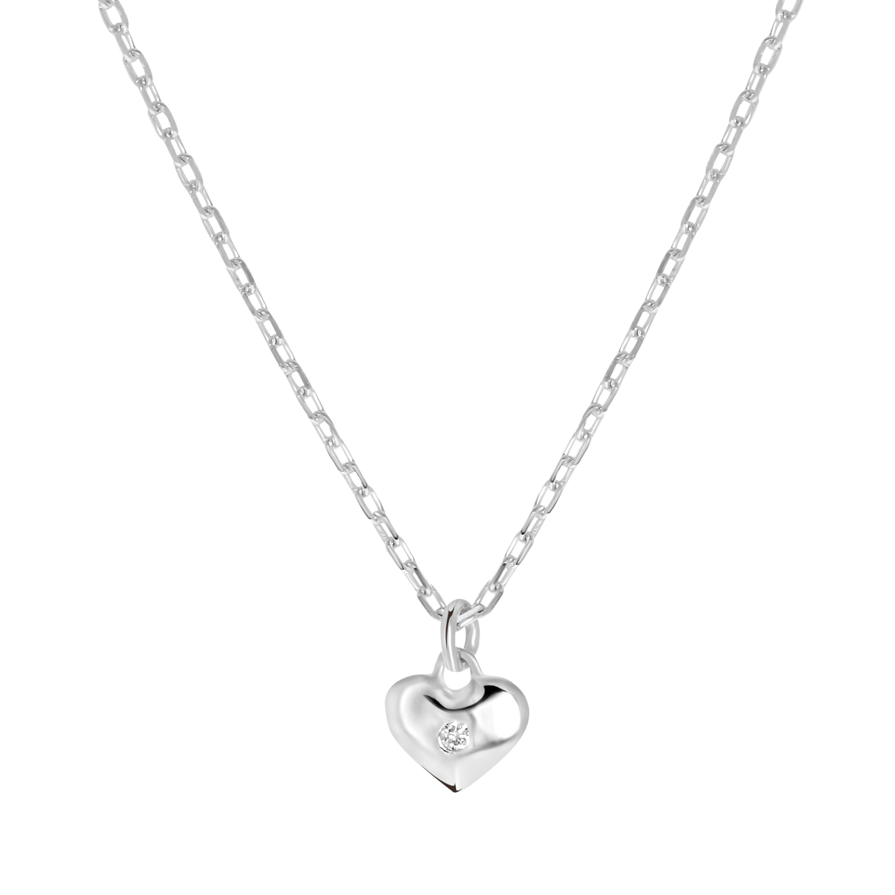 Zilveren ketting met hanger hart