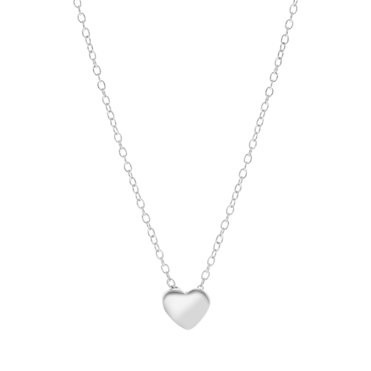 Zilveren ketting&hanger hart