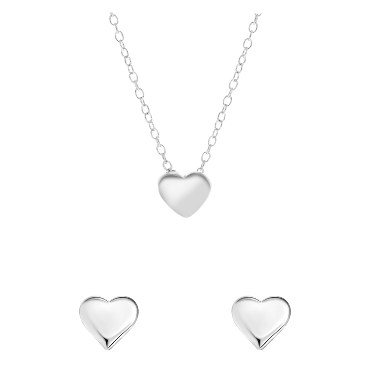 Zilveren set hart
