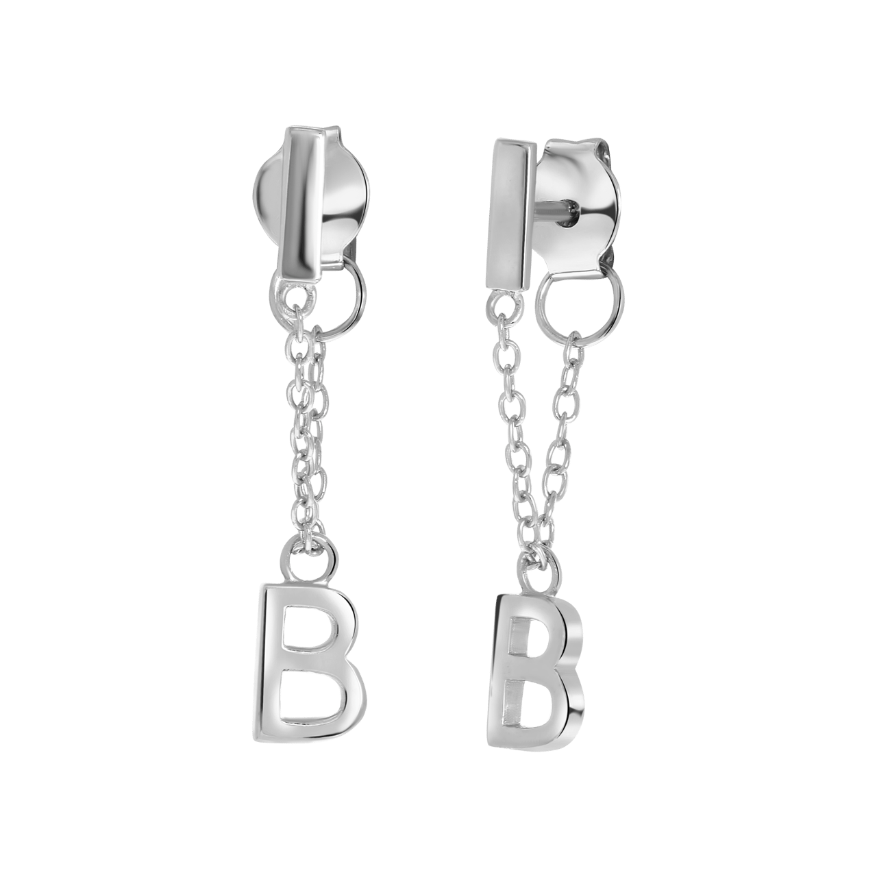 Silberohrringe mit Steg, Alphabet