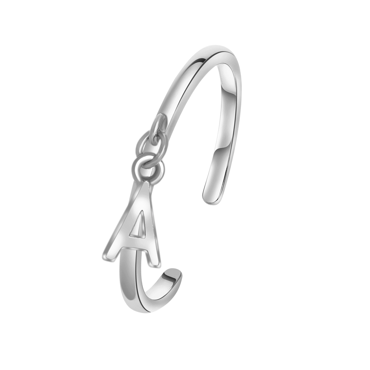 Silberring mit Buchstaben-Anhänger