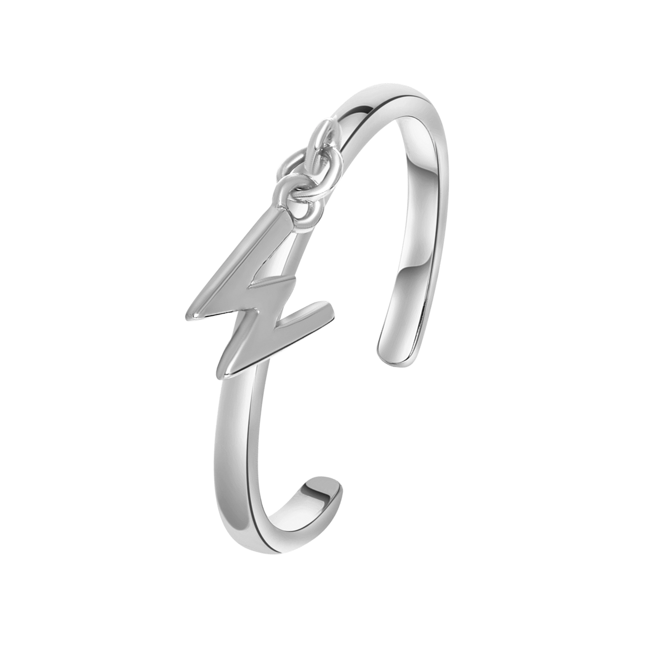 Zilveren ring met bedel alfabet