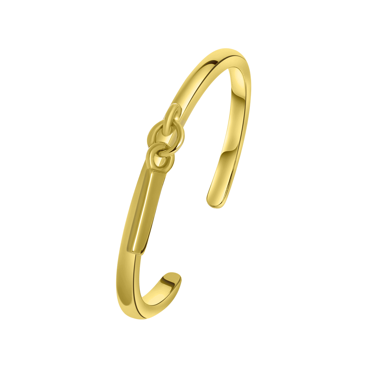 Zilveren ring gold met bedel alfabet