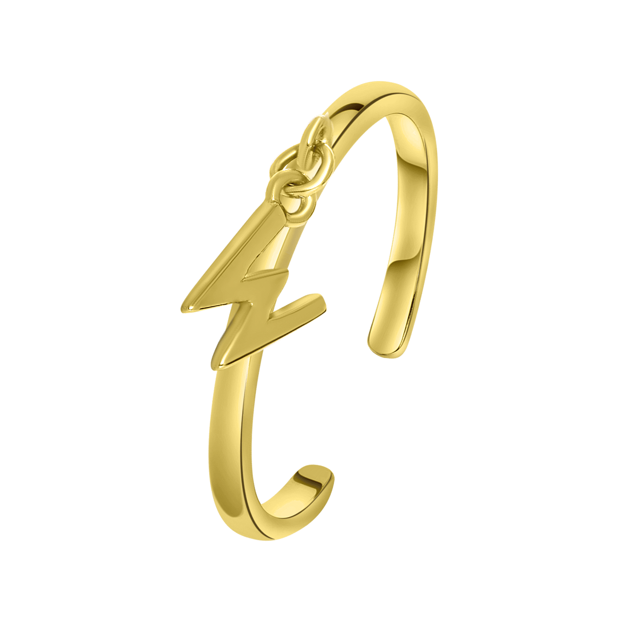 Zilveren ring gold met bedel alfabet