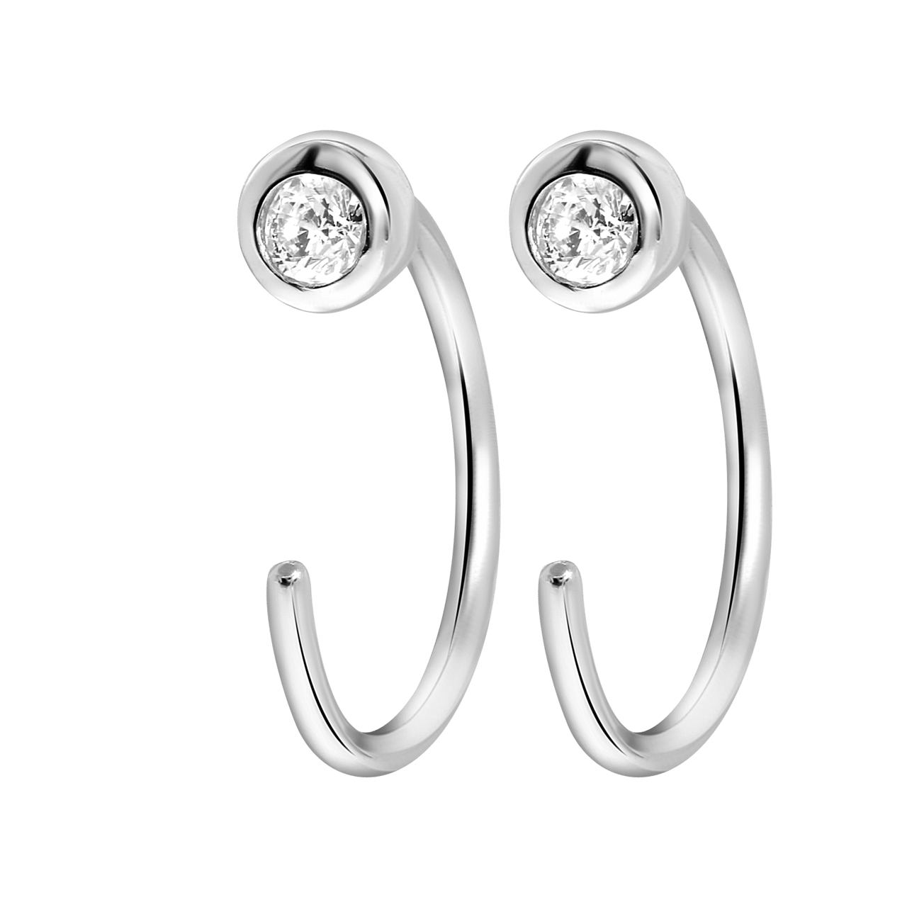 Ohrringe, 925 Silber, Zirkonia