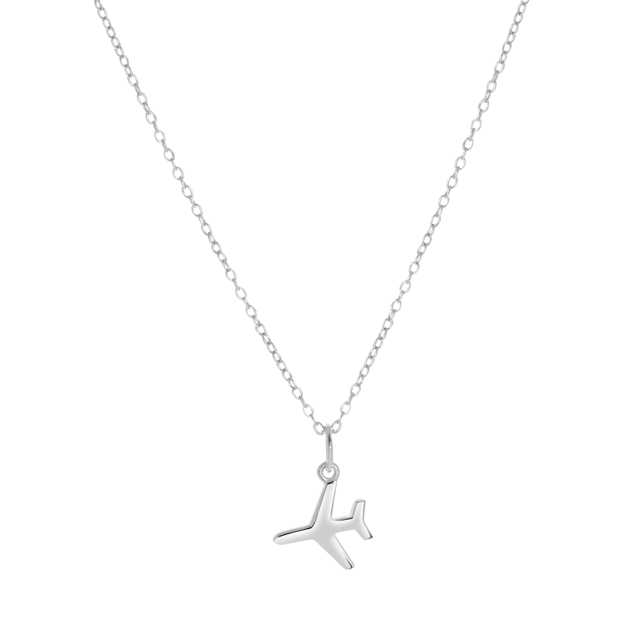 Zilveren ketting&hanger vliegtuig