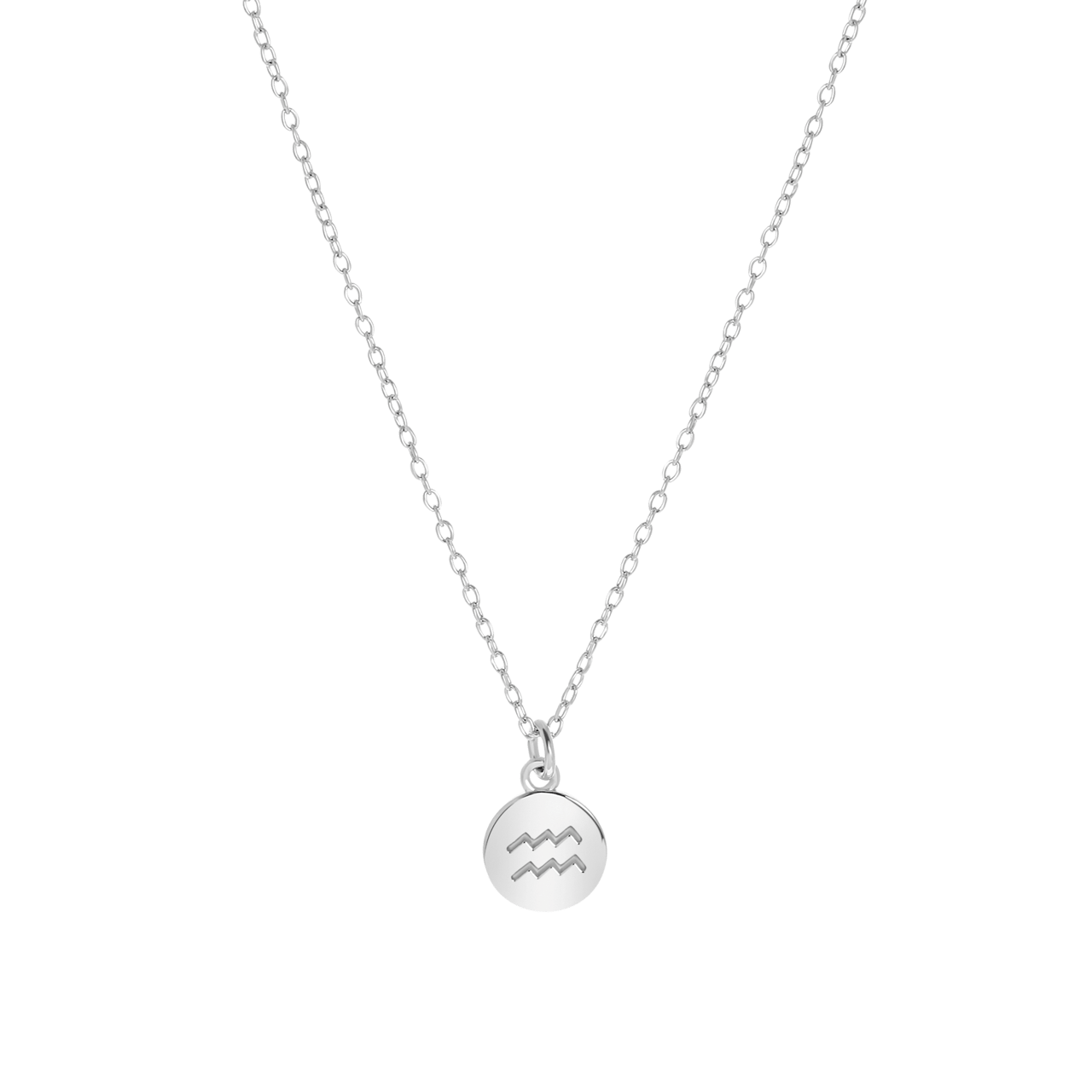 Zilveren ketting&hanger disc sterrenbeeld