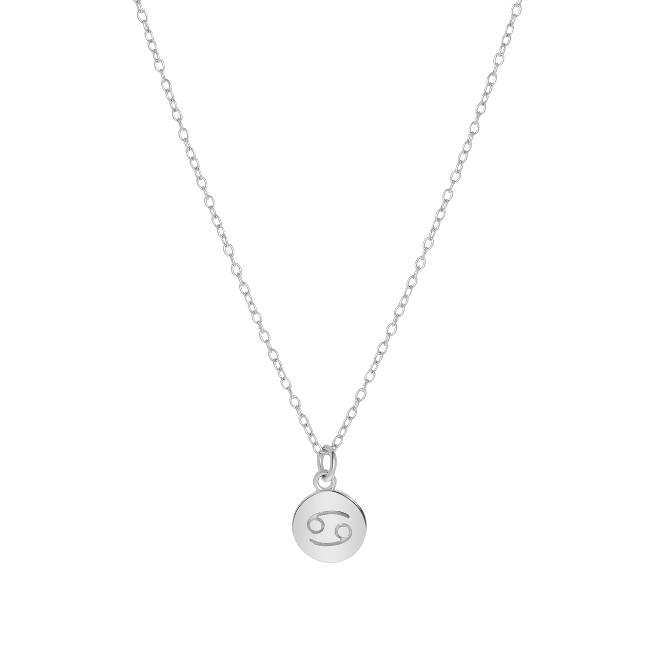 Zilveren ketting&hanger disc sterrenbeeld