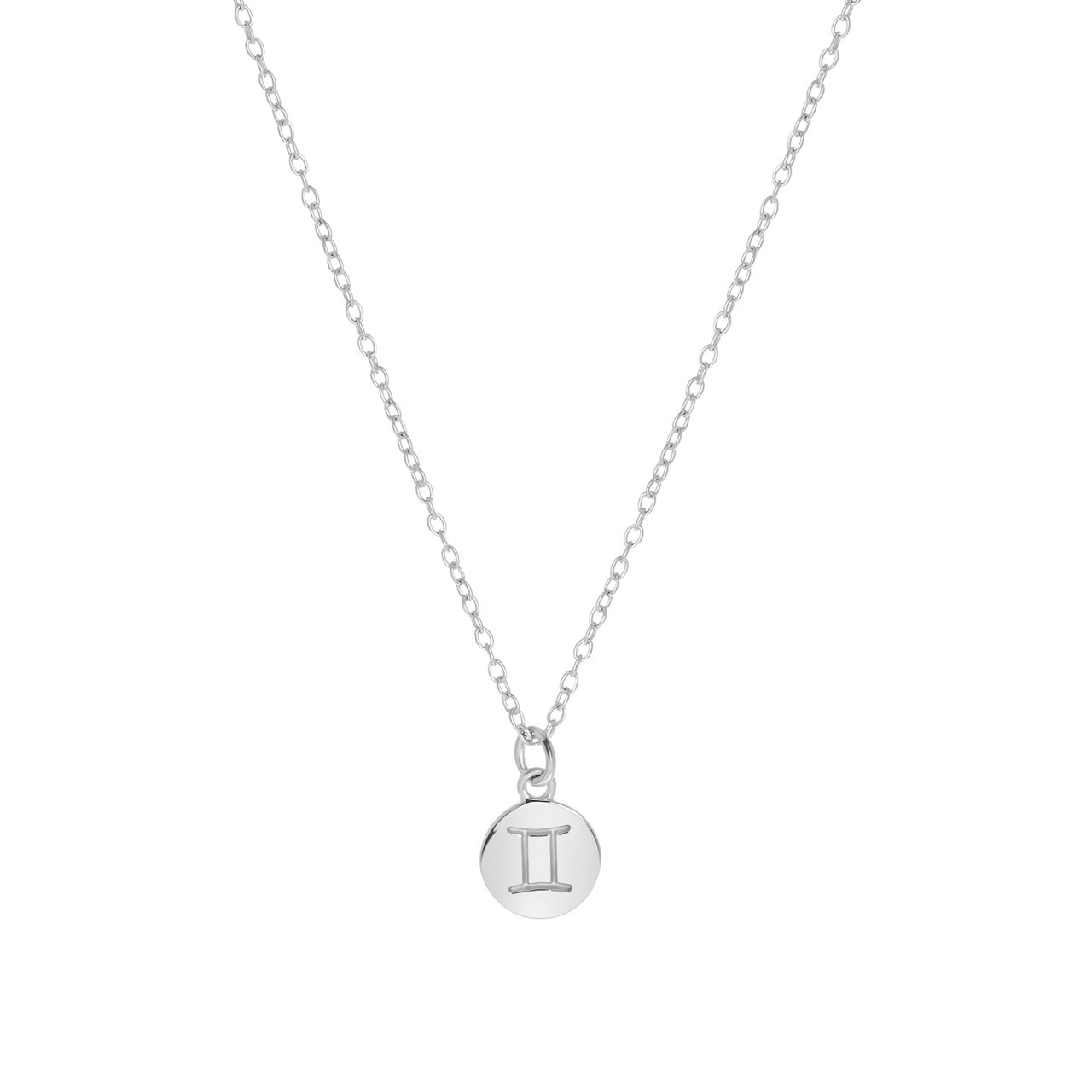 Zilveren ketting&hanger disc sterrenbeeld