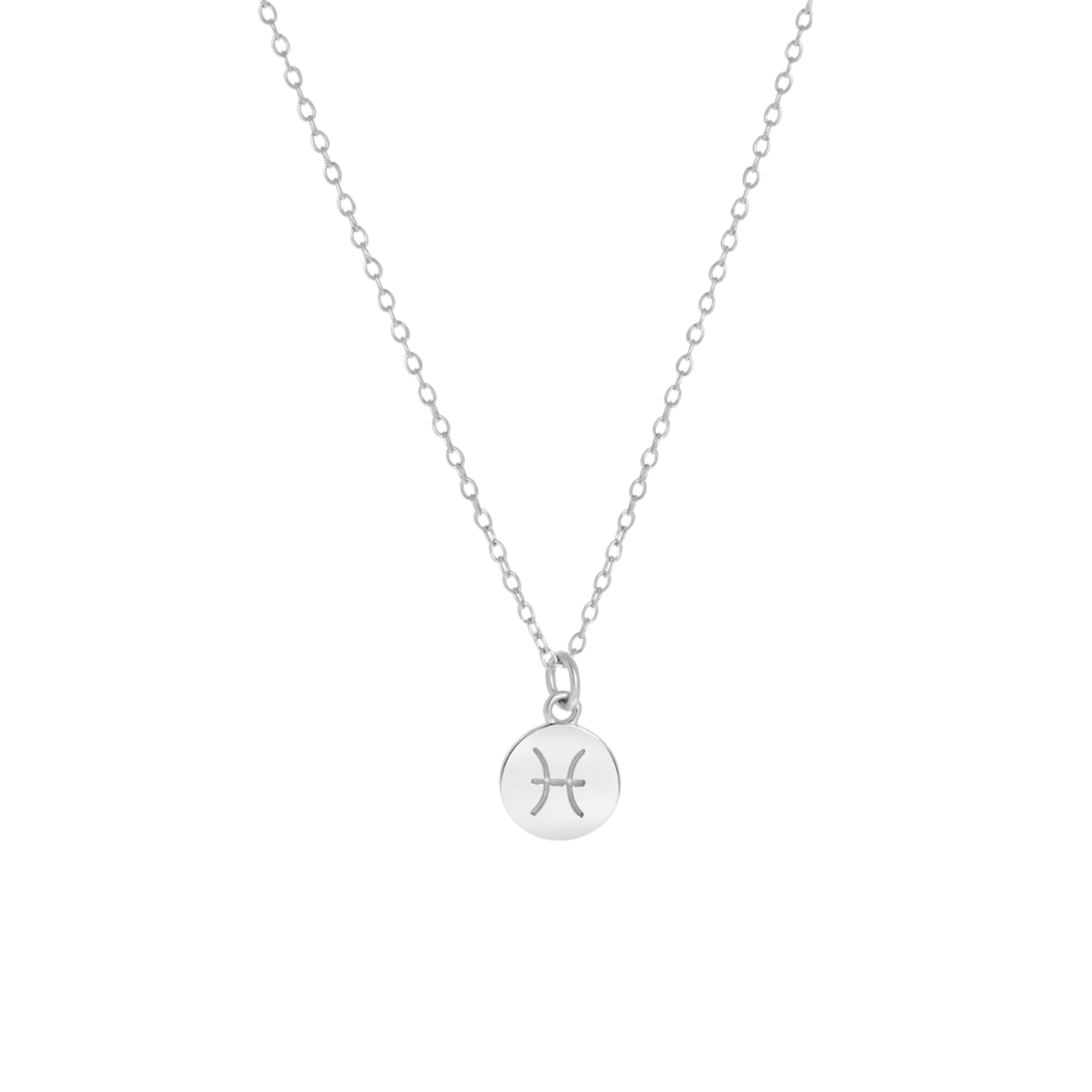 Zilveren ketting&hanger disc sterrenbeeld