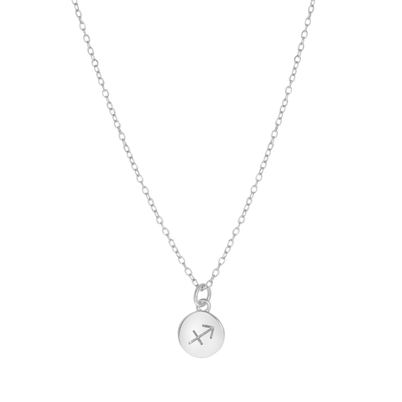 Zilveren ketting&hanger disc sterrenbeeld