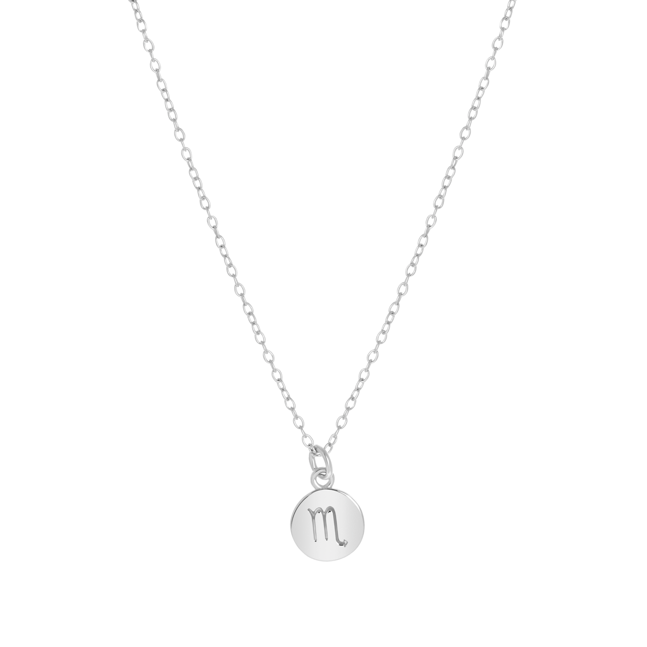 Zilveren ketting&hanger disc sterrenbeeld