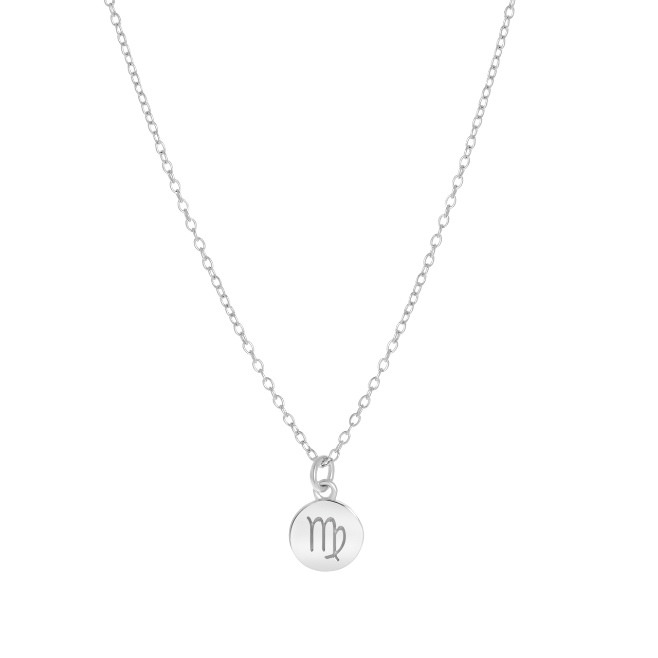 Zilveren ketting&hanger disc sterrenbeeld