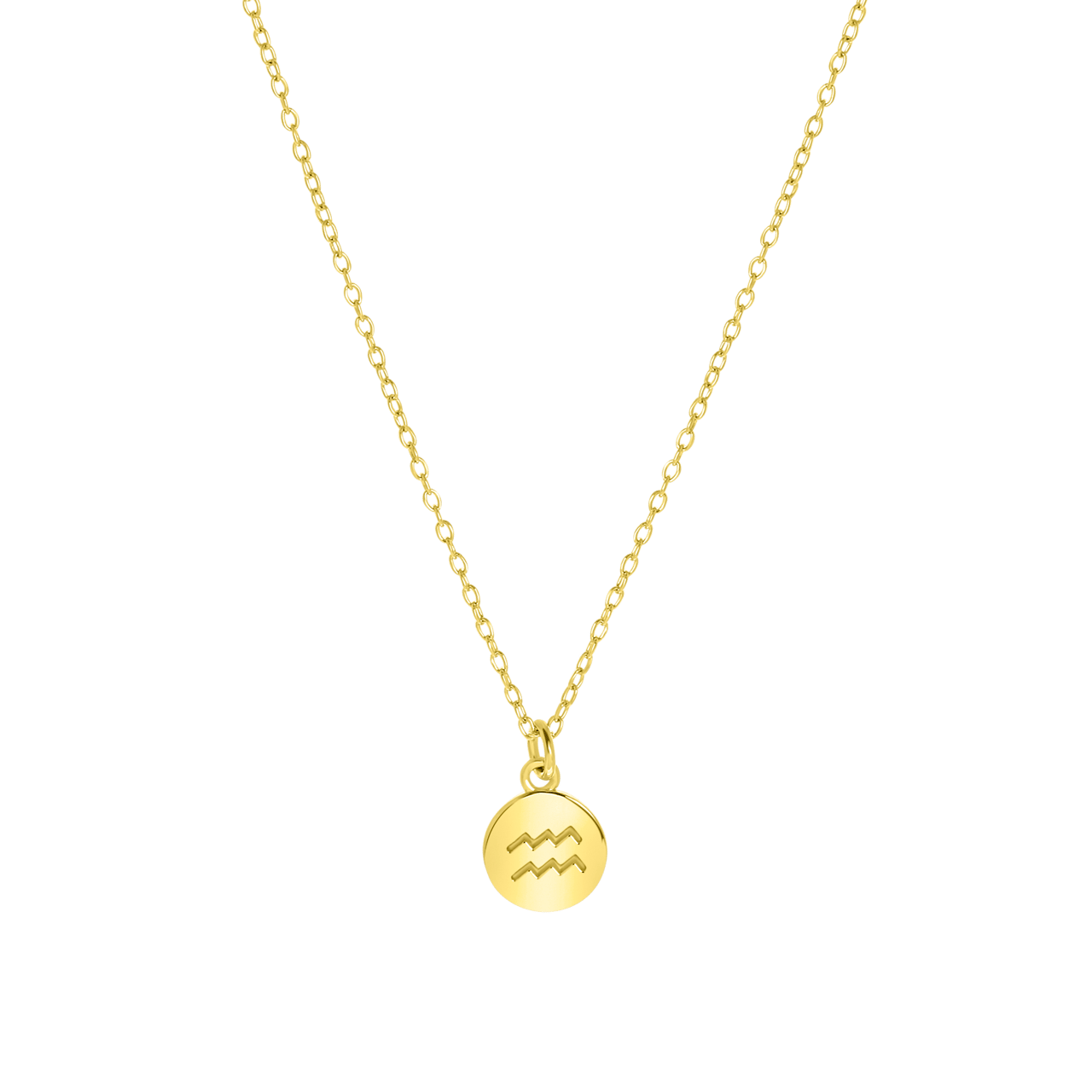 Zilveren ketting&hanger gold disc sterrenbeeld