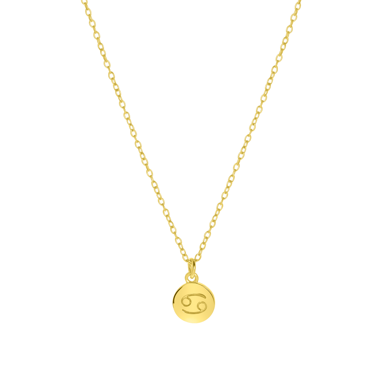 Zilveren ketting&hanger gold disc sterrenbeeld