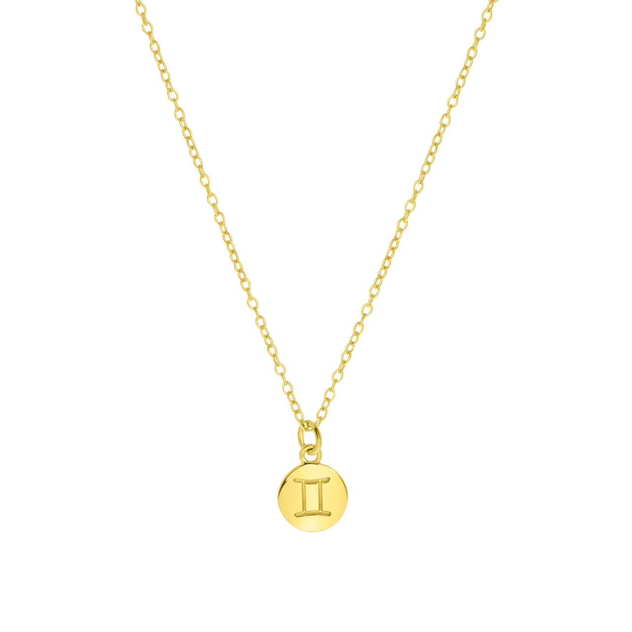 Zilveren ketting&hanger gold disc sterrenbeeld