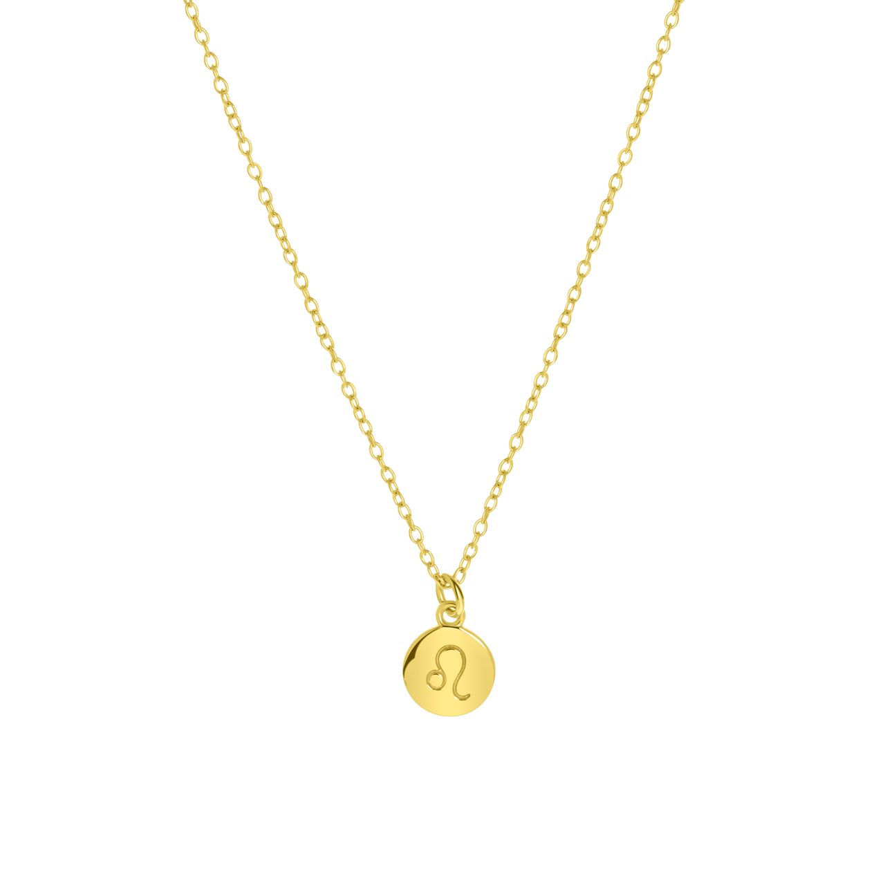 Zilveren ketting&hanger gold disc sterrenbeeld