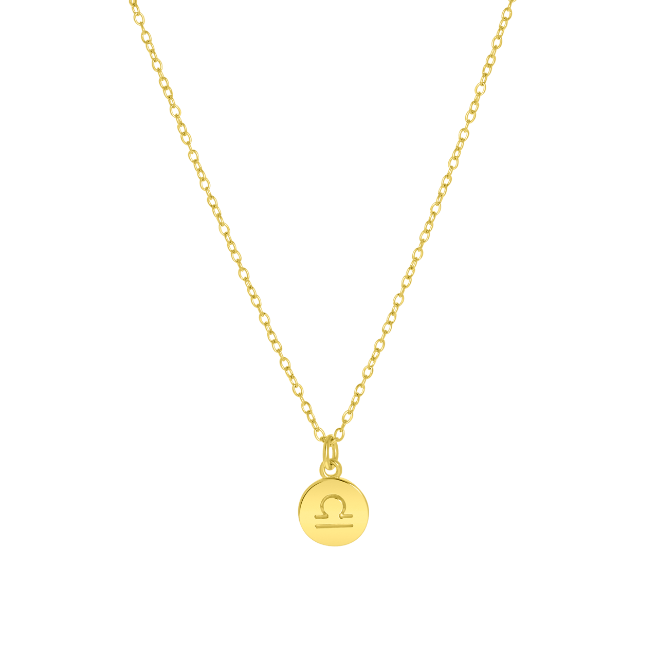 Zilveren ketting&hanger gold disc sterrenbeeld