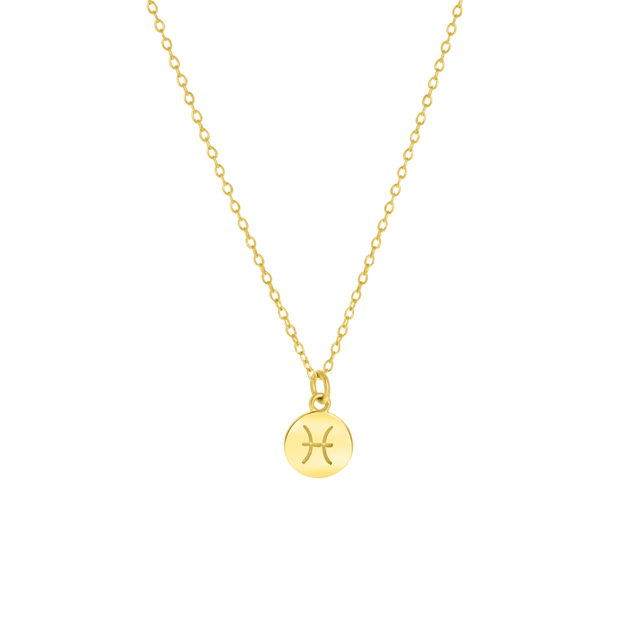 Zilveren ketting&hanger gold disc sterrenbeeld