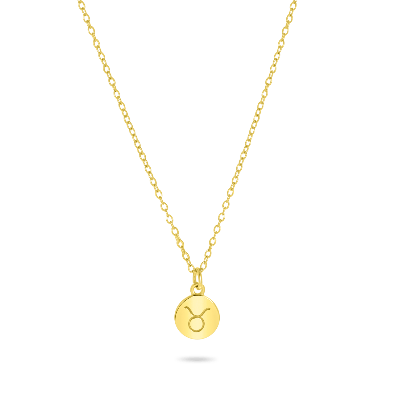 Zilveren ketting&hanger gold disc sterrenbeeld