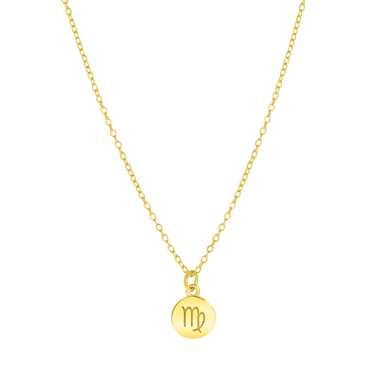 Zilveren ketting&hanger gold disc sterrenbeeld
