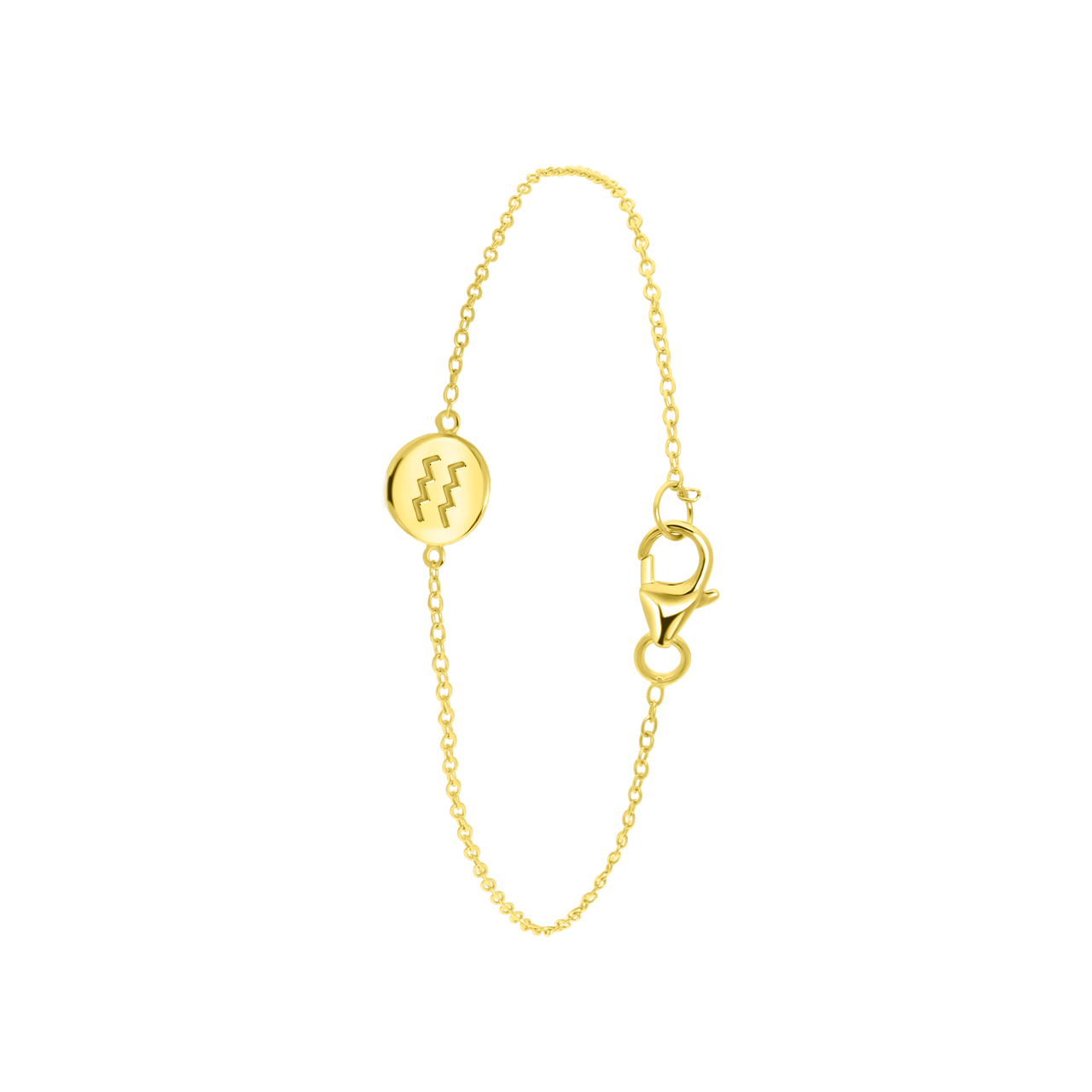 Silberarmband, vergoldet, Scheibe, Sternzeichen