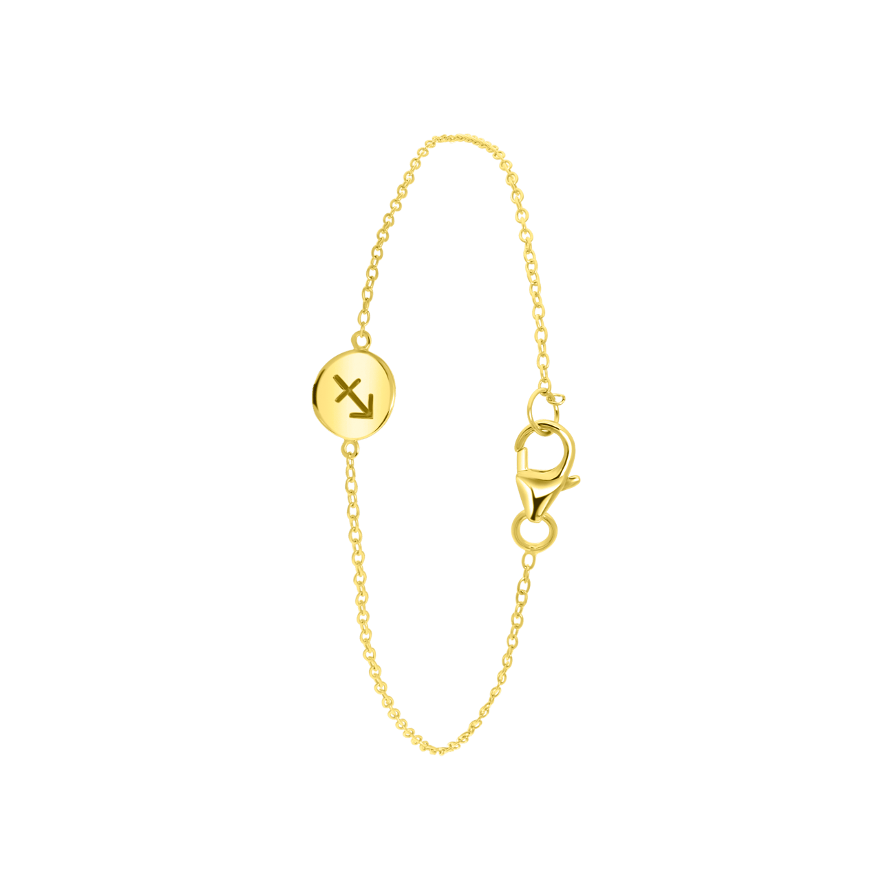 Zilveren goldplated bedelarmband met sterrenbeeldhanger voor dames