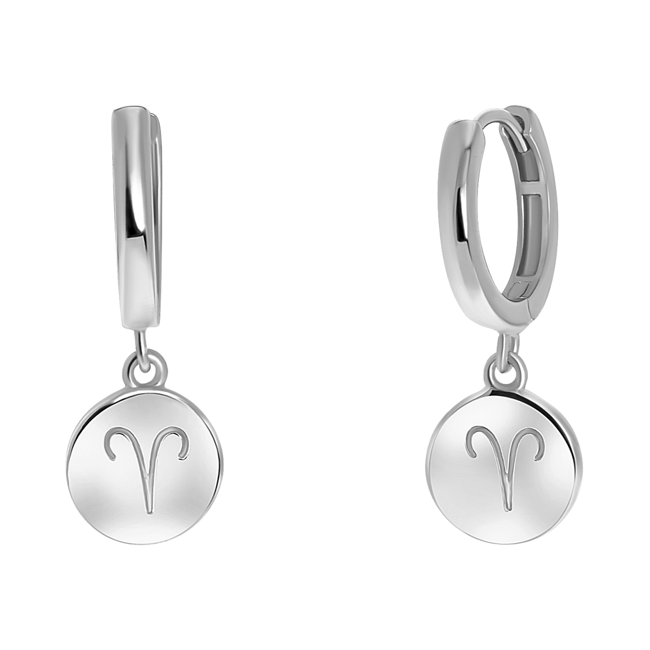 Ohrringe, 925 Silber, Scheibe, Sternzeichen