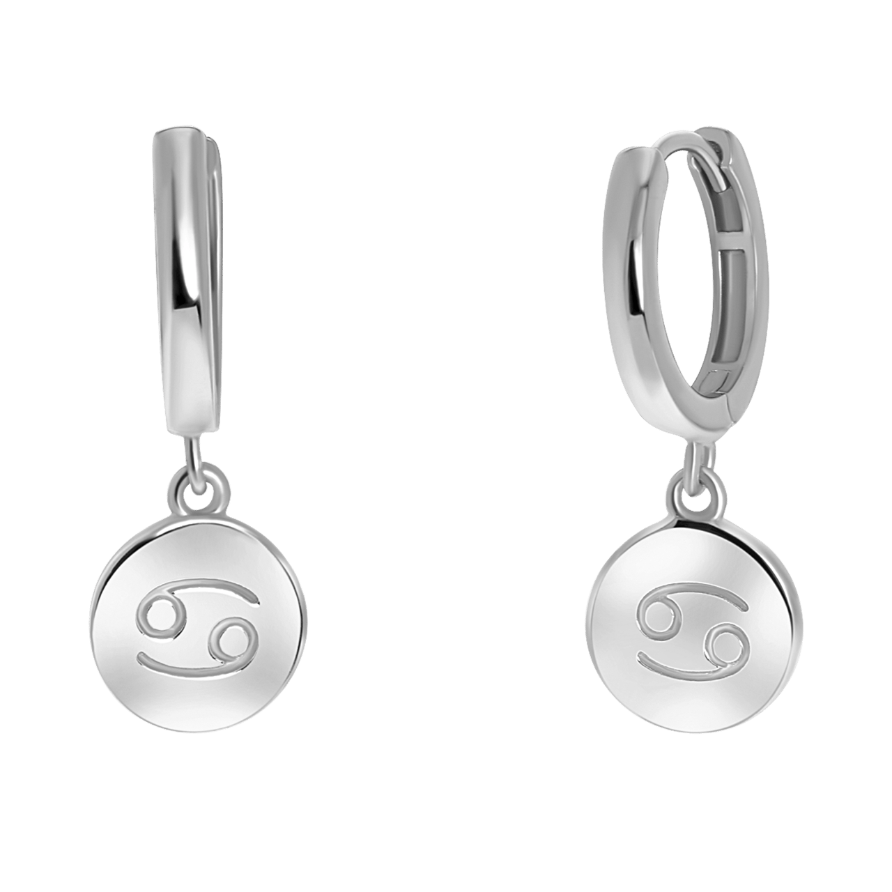 Ohrringe, 925 Silber, Scheibe, Sternzeichen