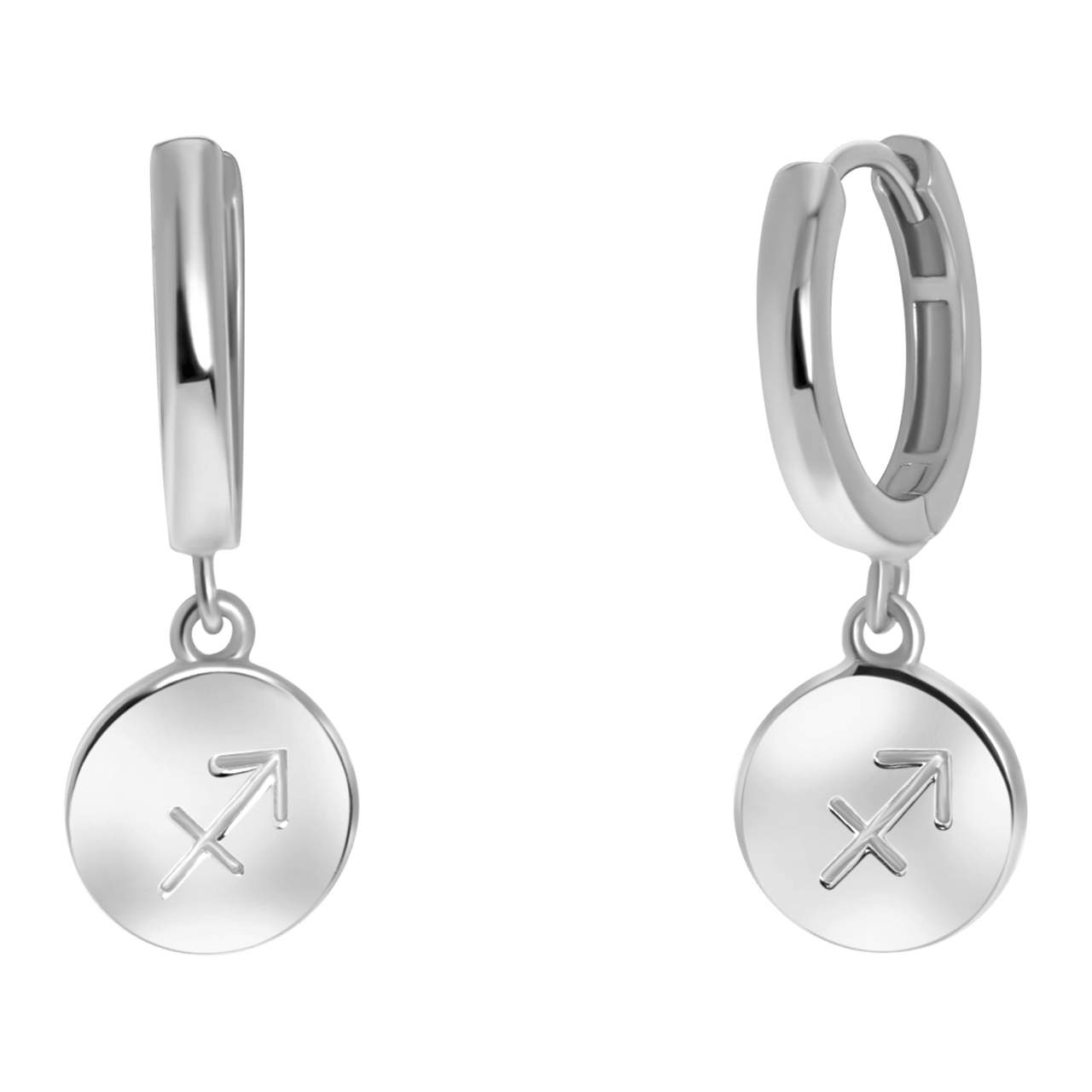 Ohrringe, 925 Silber, Scheibe, Sternzeichen