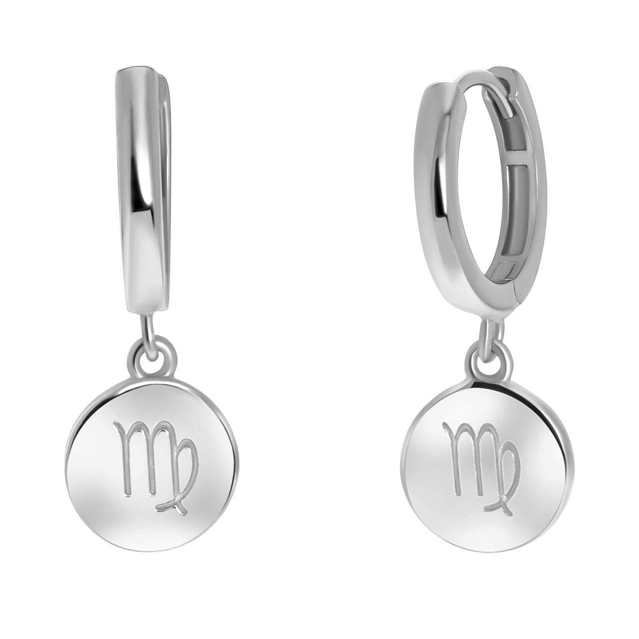 Ohrringe, 925 Silber, Scheibe, Sternzeichen