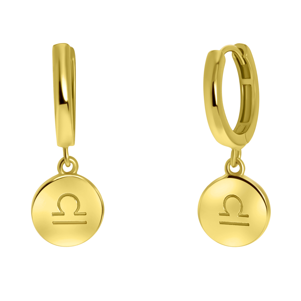 Zilveren oorbellen gold disc sterrenbeeld