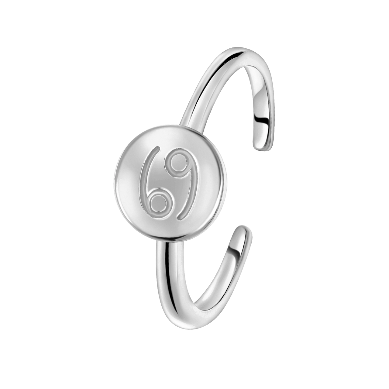 Zilveren ring disc sterrenbeeld