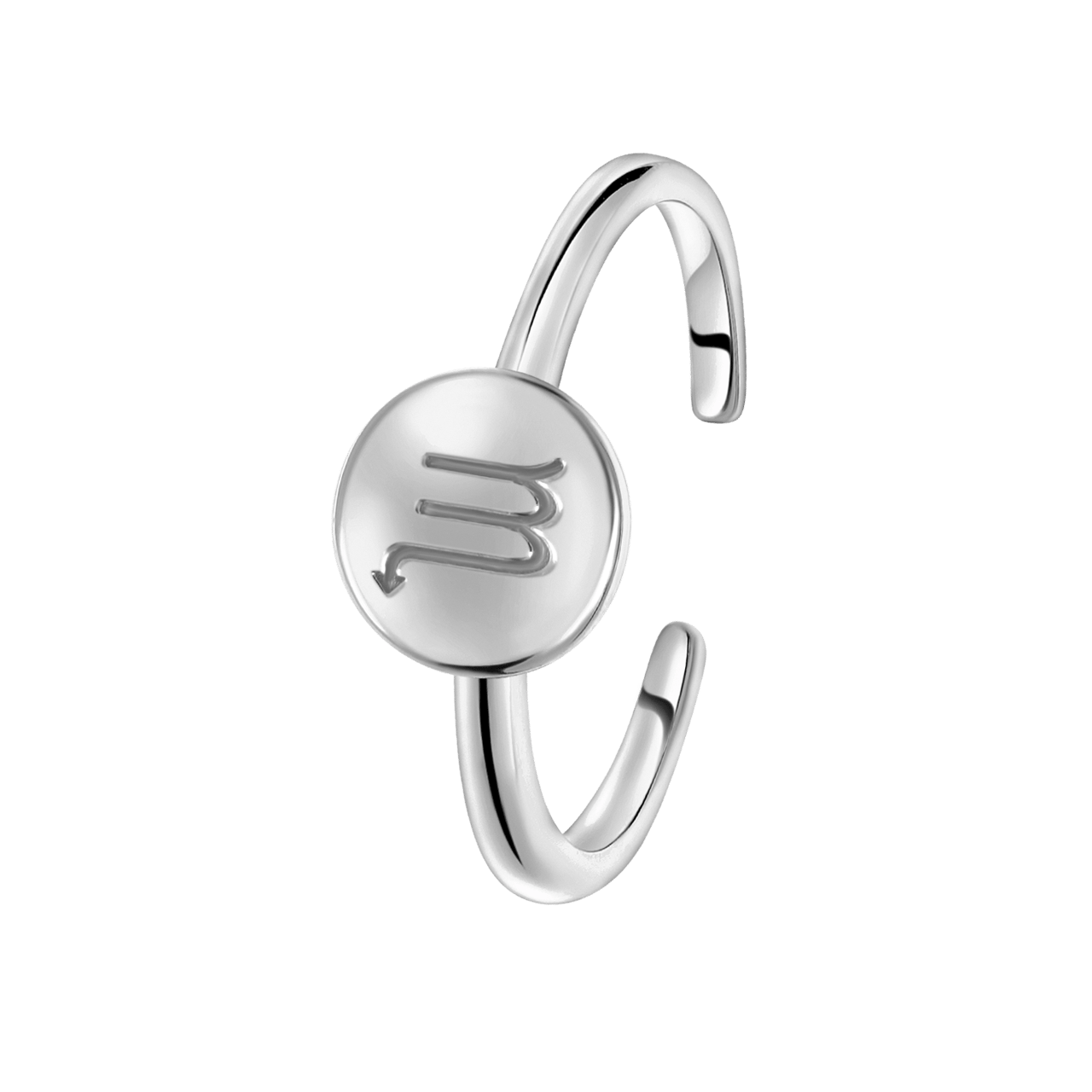 Zilveren ring disc sterrenbeeld