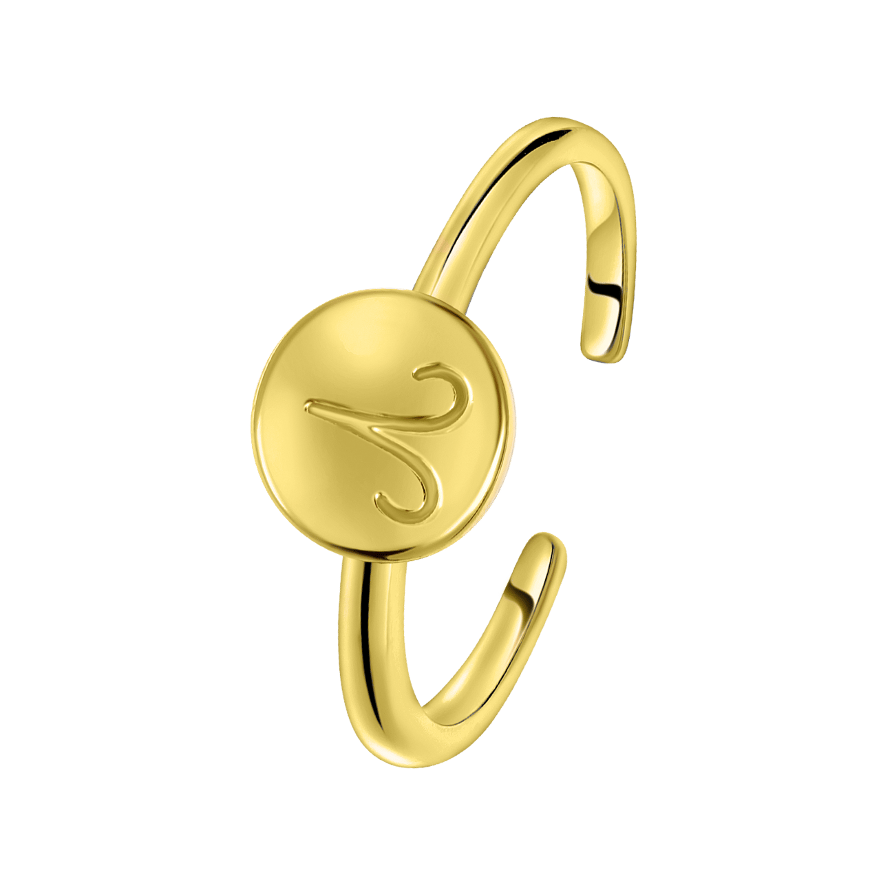 Zilveren ring disc gold sterrenbeeld