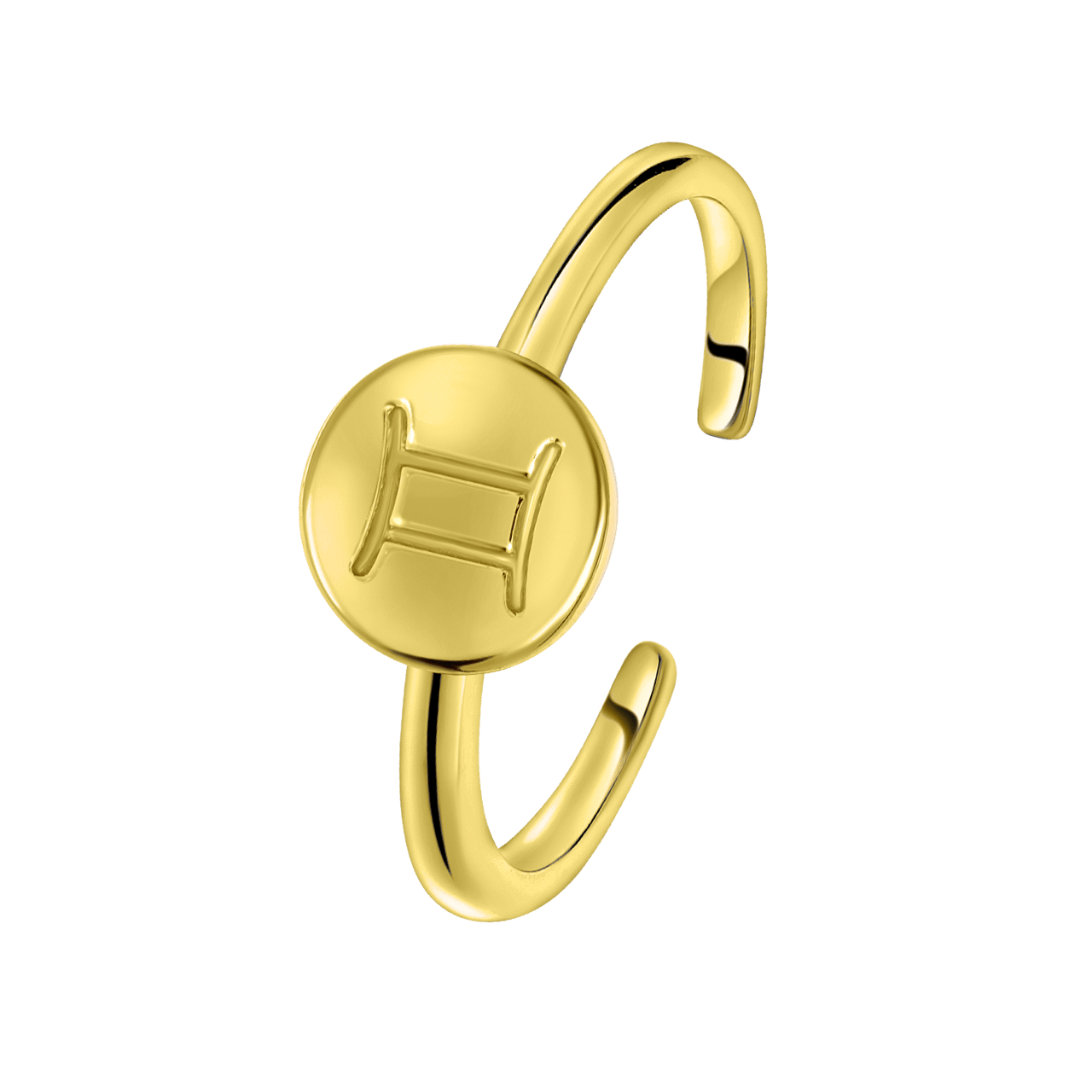 Zilveren ring disc gold sterrenbeeld