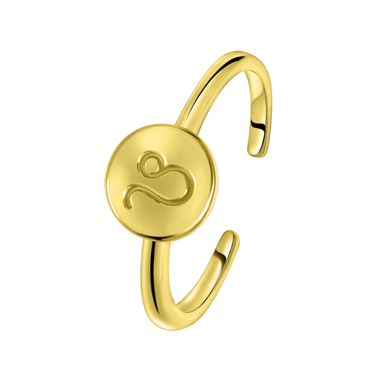 Zilveren ring disc gold sterrenbeeld