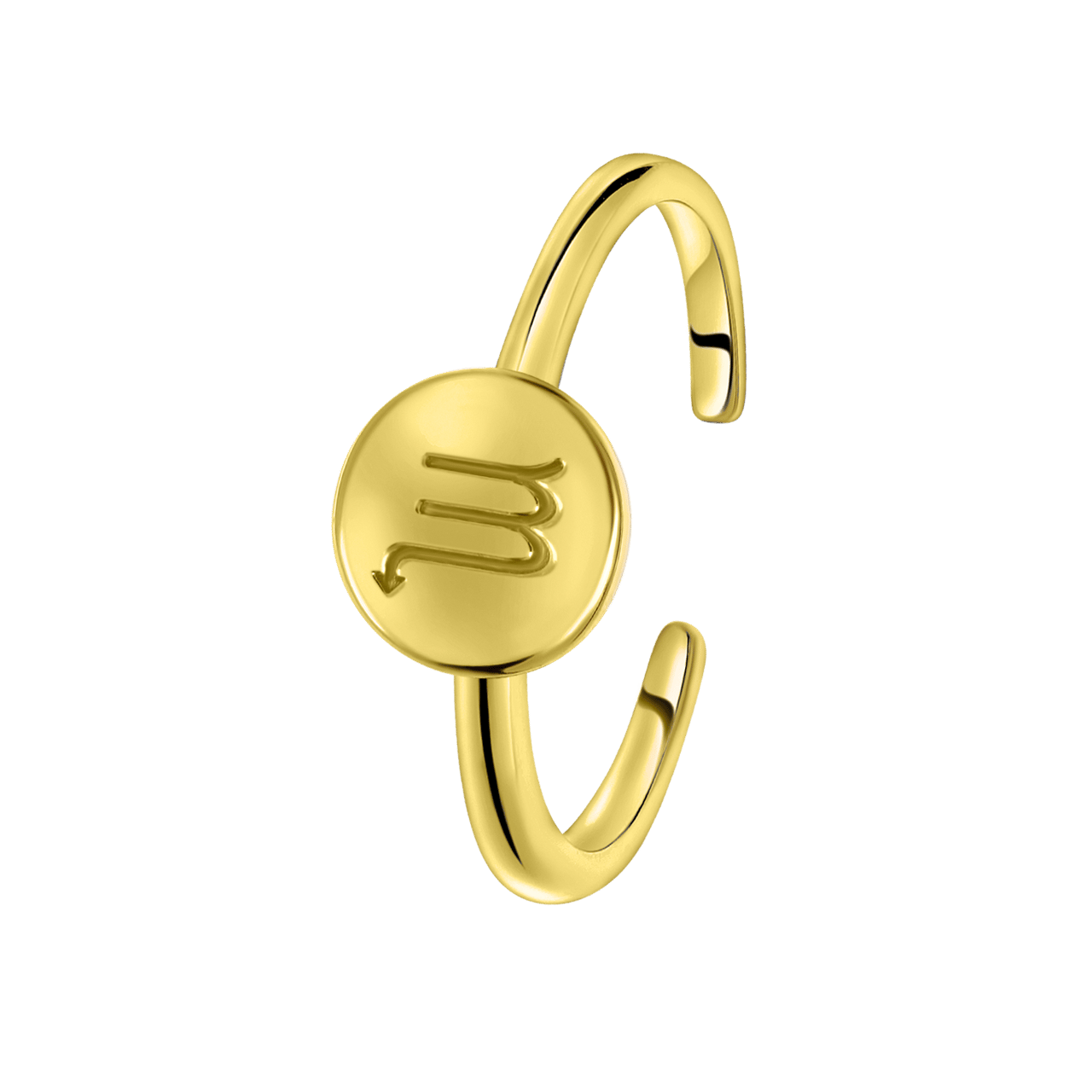 Zilveren ring disc gold sterrenbeeld