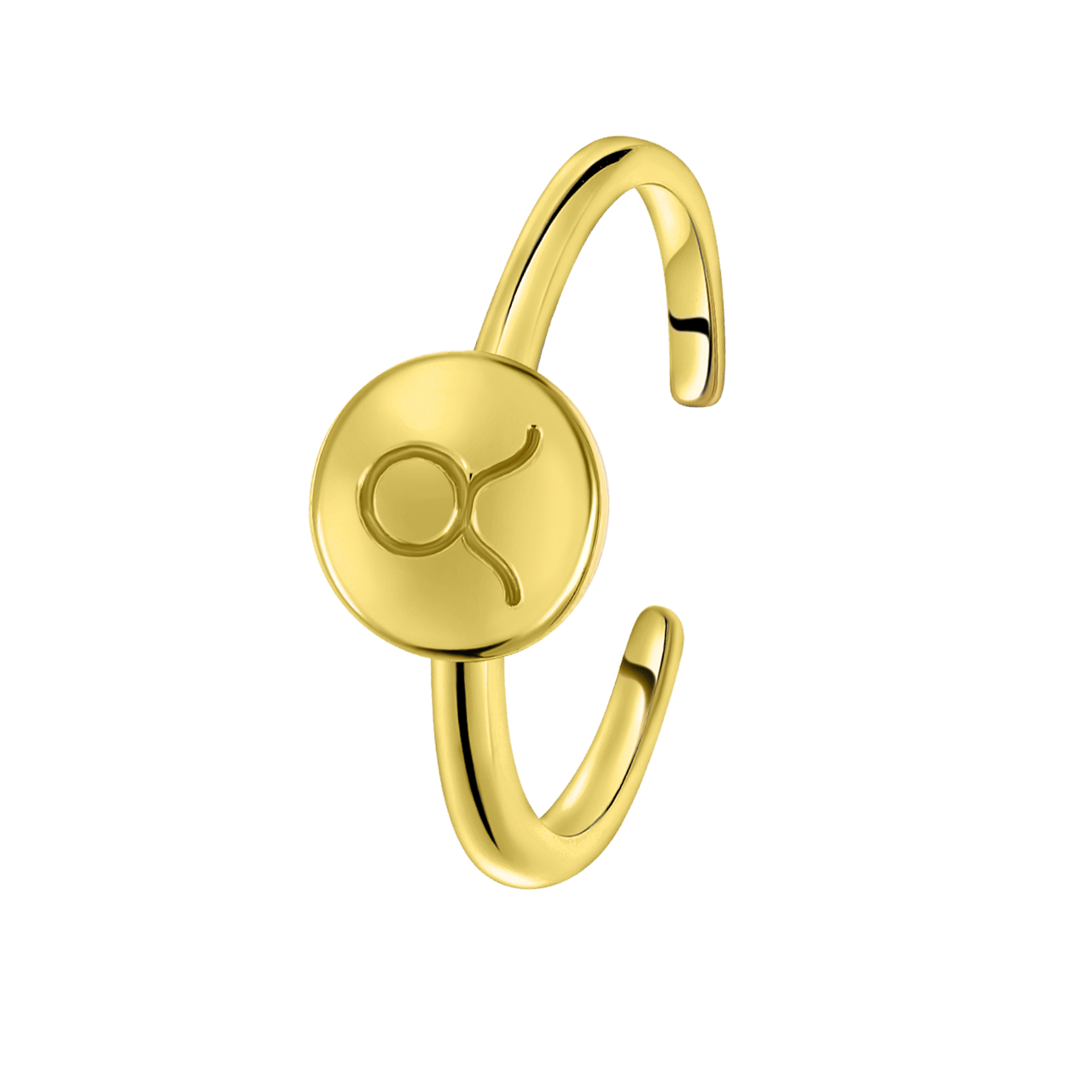 Zilveren ring disc gold sterrenbeeld