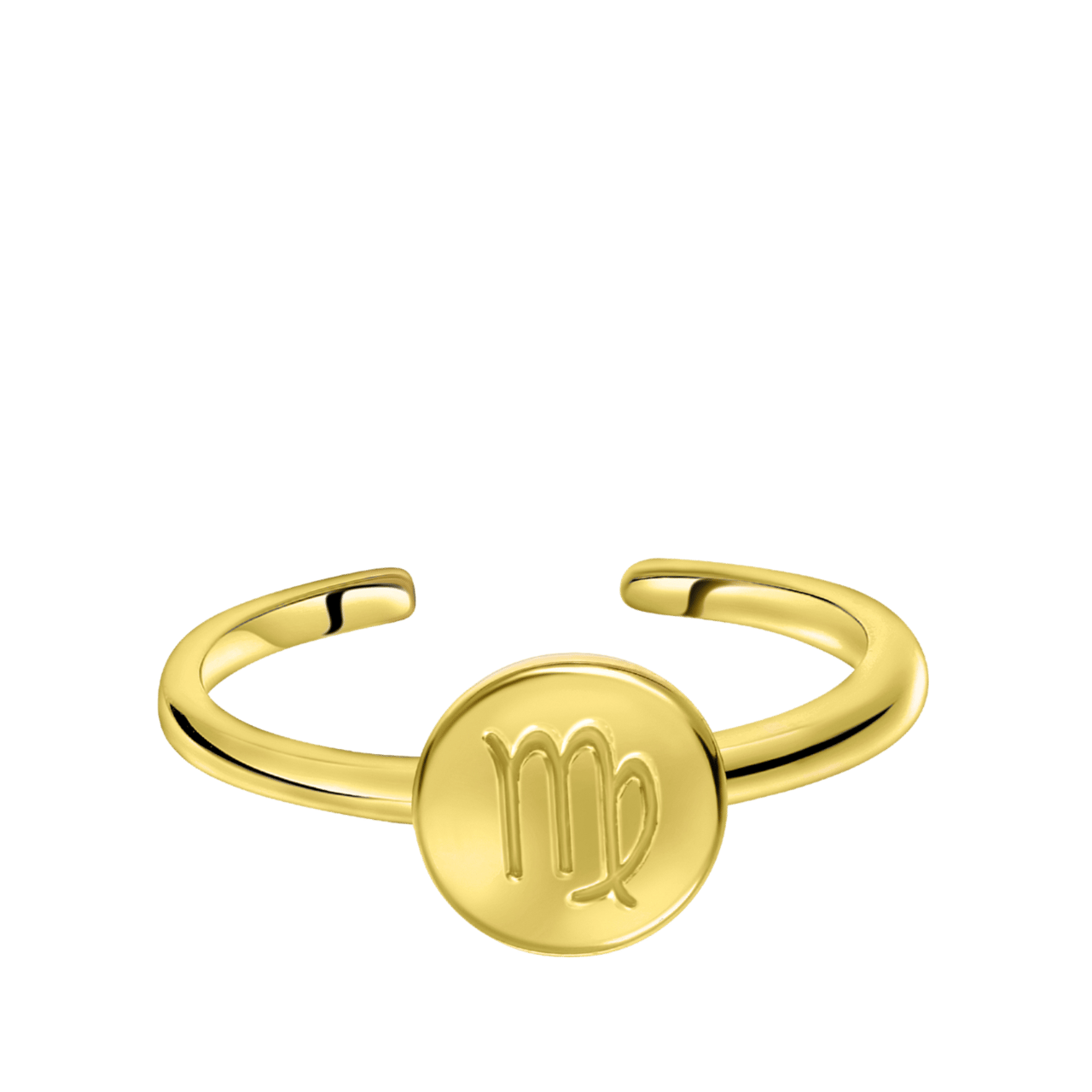 Zilveren ring disc gold sterrenbeeld