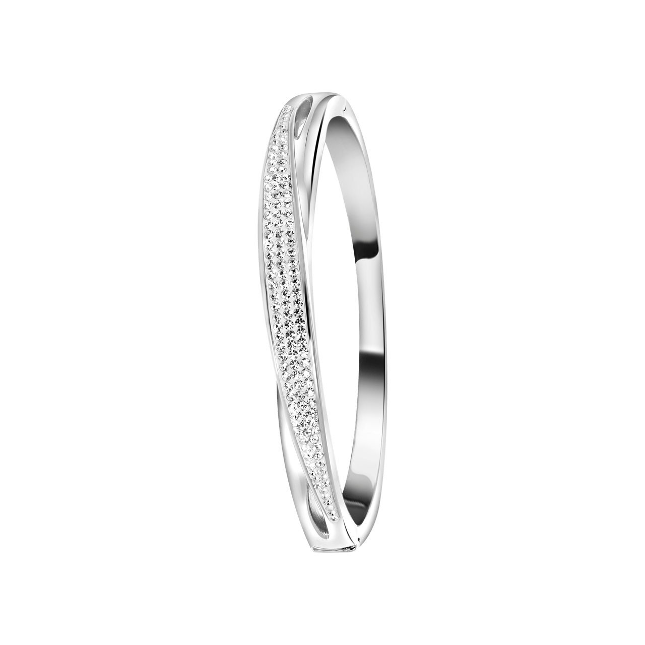 Zilveren armband bangle met kristal