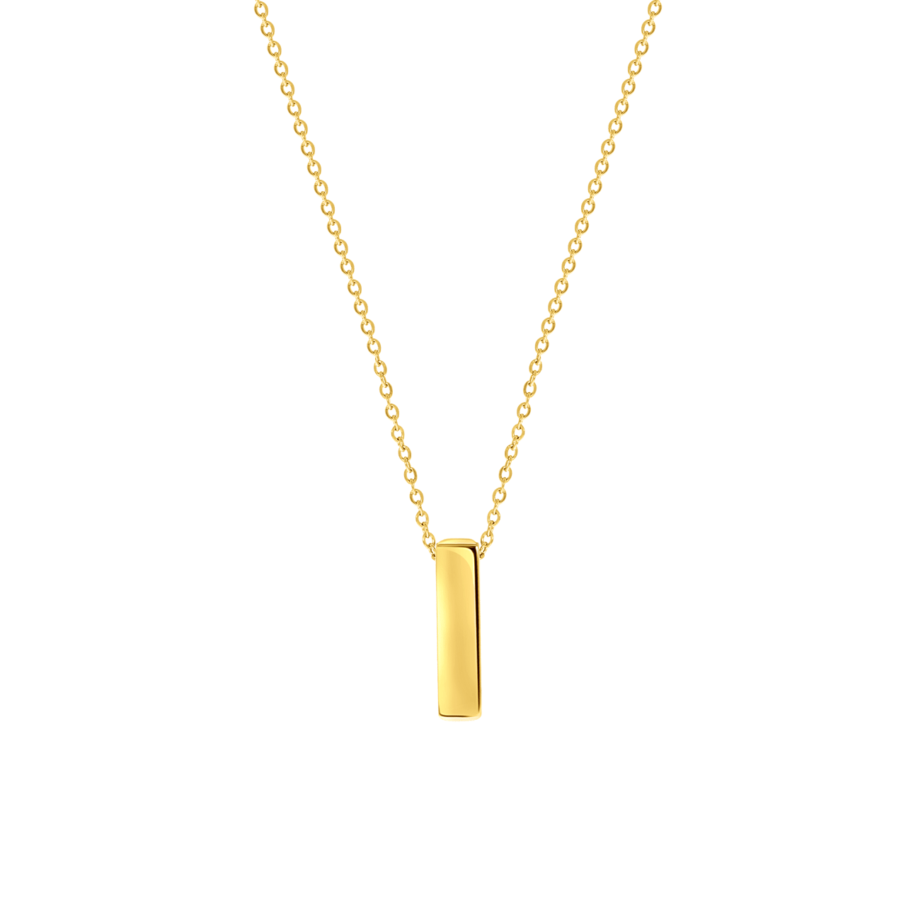 Stalen goldplated ketting met hanger bar voor dames