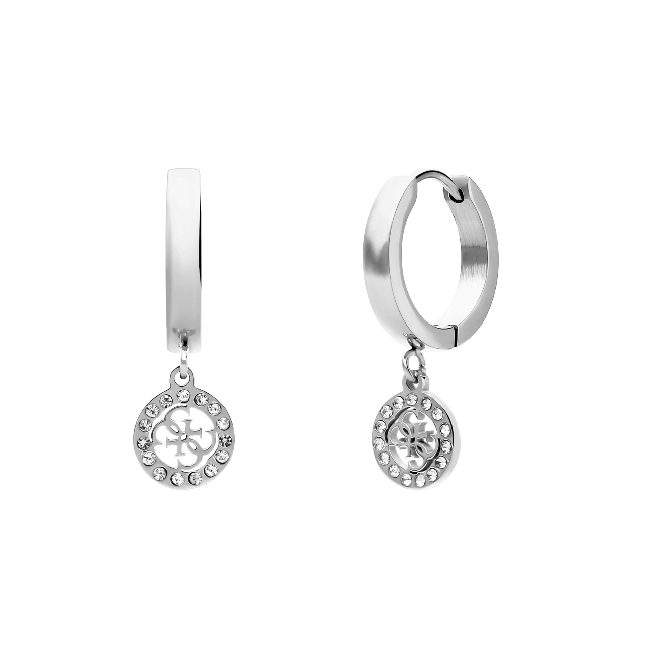 Guess stainless steel oorringhangers 4g logo 15mm voor dames