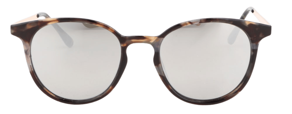 Farbige Sonnenbrille mit goldfarbenen Akzenten