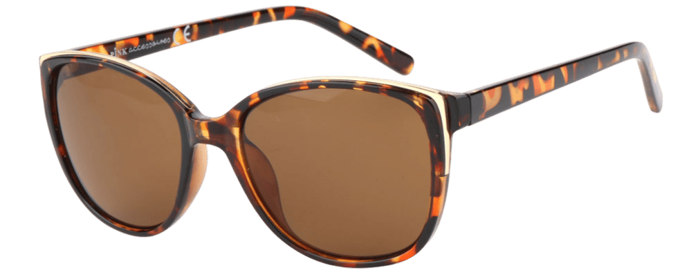 Bruine zonnebril met goudkleurige accenten