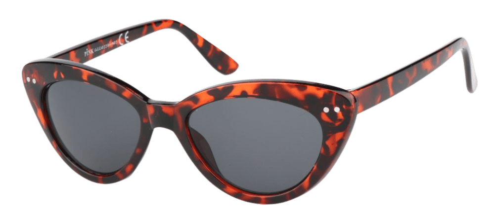 Bruine zonnebril in de vorm van een cateye