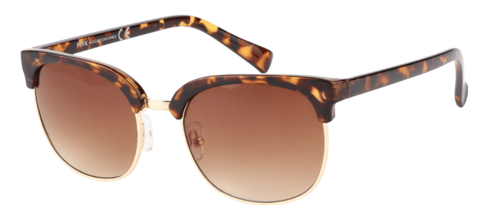 Braune Sonnenbrille mit goldfarbenen Akzenten