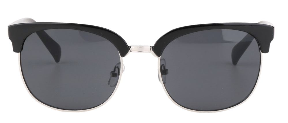 Schwarze Sonnenbrille mit silberfarbenen Akzenten